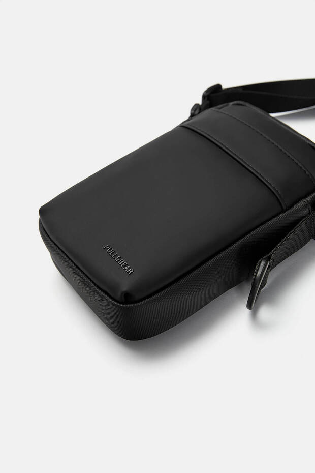 Kaplamalı omuz askılı telefon çantası - 4