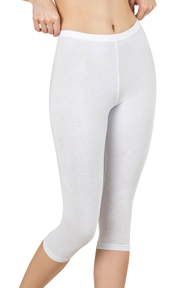 Not Burning Sweat - Moisture Absorbent Lycra Below Knee Capri Leggings under Skirt Leggings - No Trace Elastic