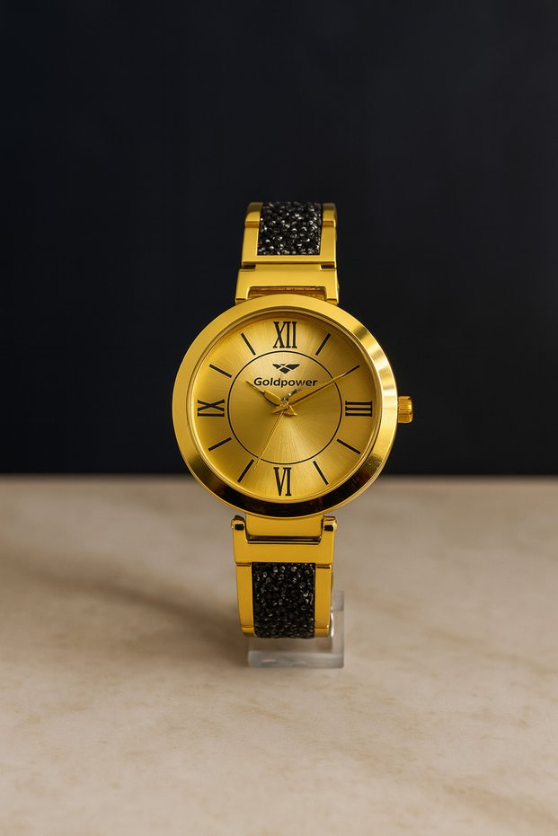 Luxury Stone Detailed Metal Women's Wristwatch