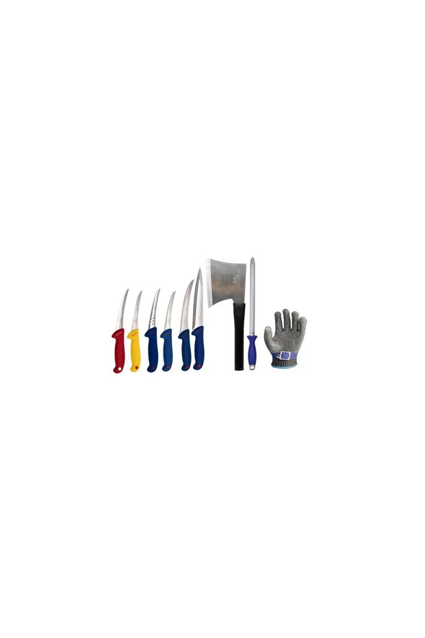 Set cuțite profesionale de măcelar, 9 piese