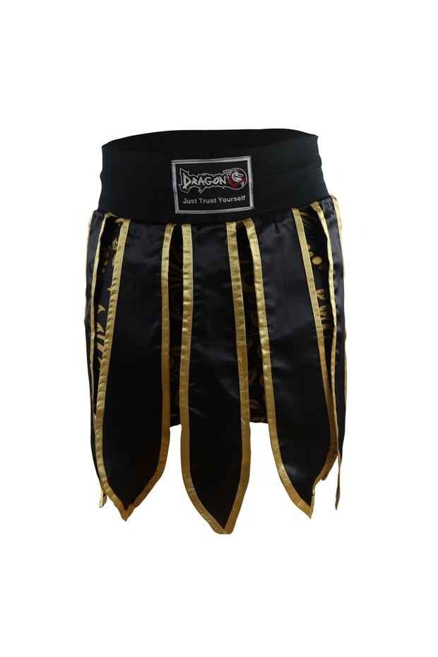 Mt3031 Muay Thai Kick Boxing Shorts Tassel Shorts with Leggings Black