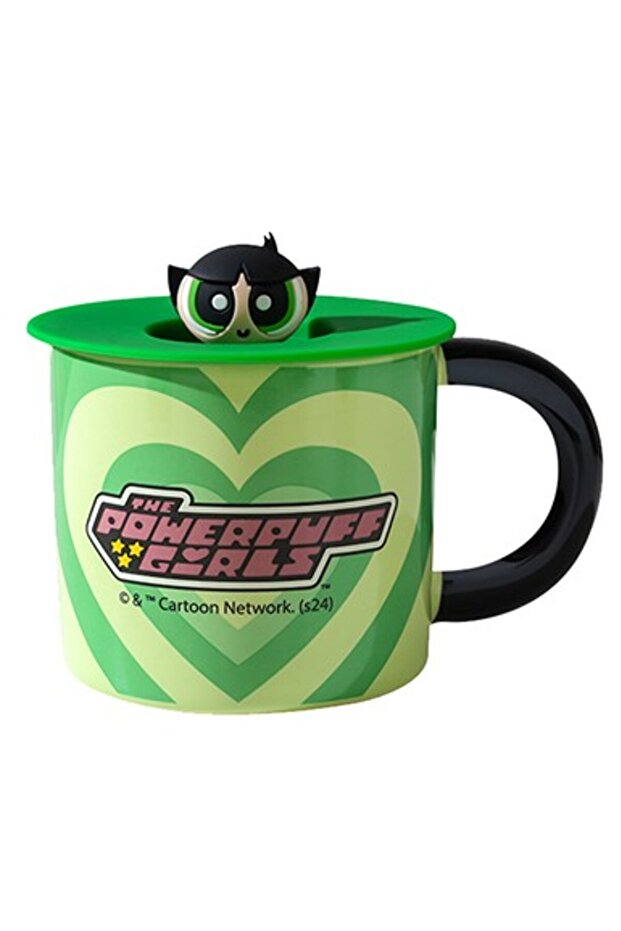 Powerpuff Girls Lisanslı Kapaklı Seramik Bardak 340mL - Buttercup - 3
