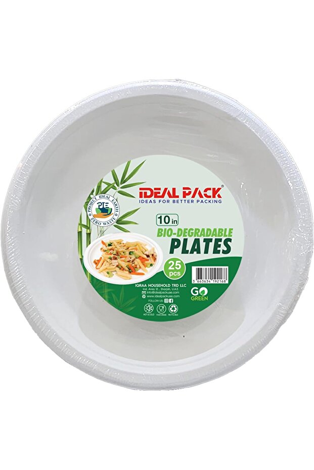 Biodegradable Plate 10-inch – 25 Pieces