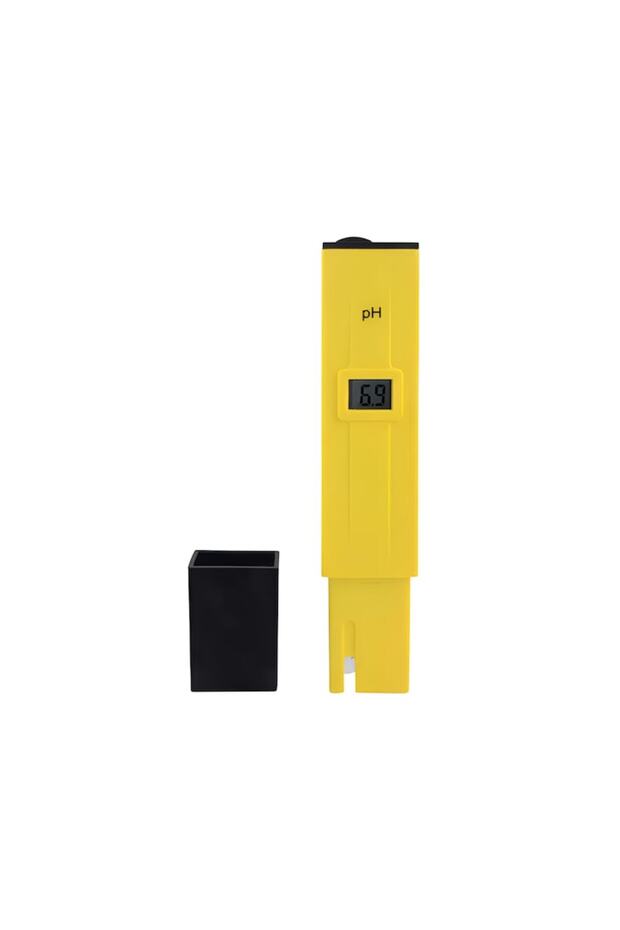 Digital pH Tester with ATC Function, LCD Display, 3xLR44 Included, Yellow-Black - 3
