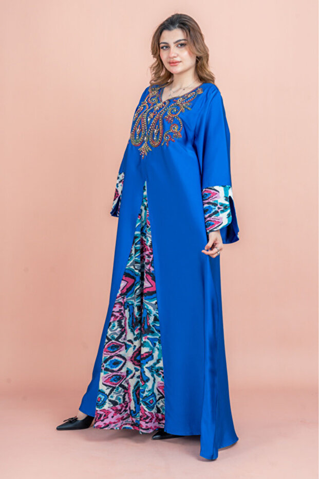 Solid Embroidered Jalabiya - 3