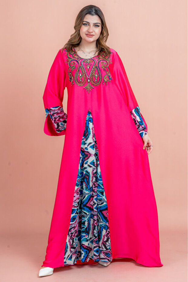 Solid Embroidered Jalabiya - 5