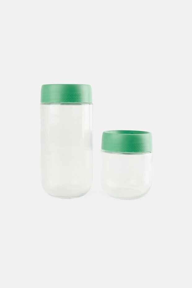 طقم مرطبانات تخزين من قطعتين، متعدد الألوان - 1