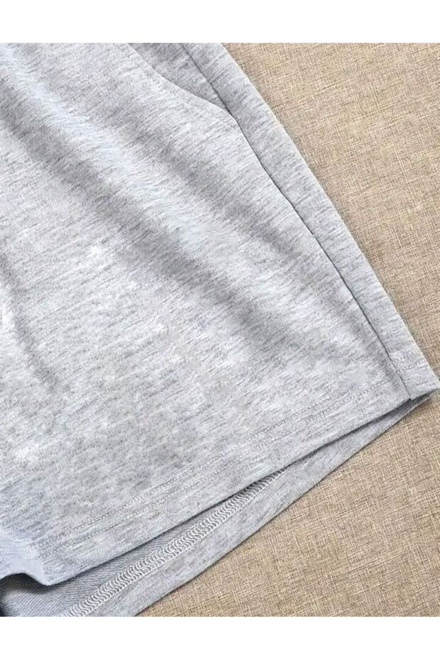 Gri Kadın Penye Şort - 3