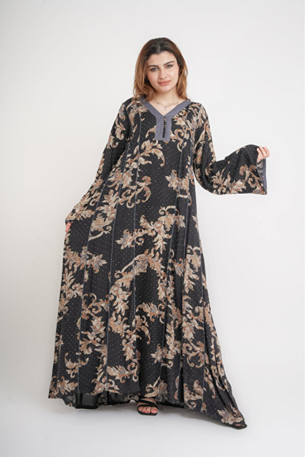 جلابية مطبوعة بأنماط كلاسيكية - 1