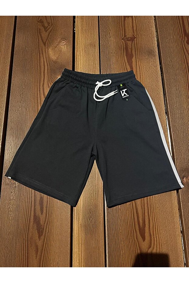 شورت أساسي مريح للصيف مخطط مزدوج - 1