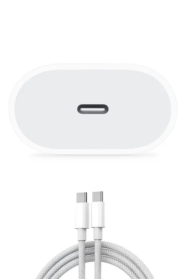 İphone 15 - 16 Serisi Uyumlu 20w (Type-c to Type-c) Hızlı Şarj Aleti Adaptör Kablo Set - 2