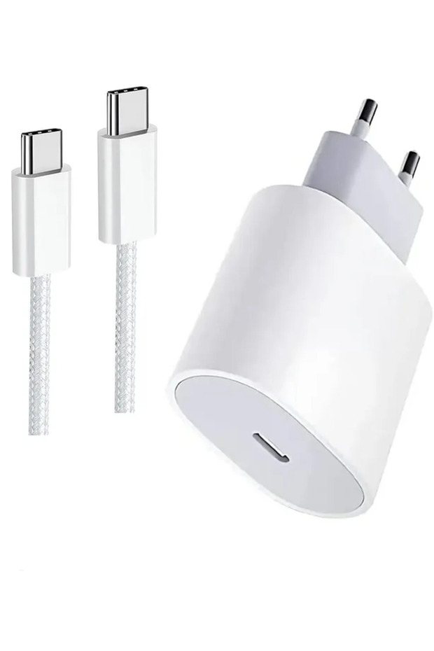 İphone 15 - 16 Serisi Uyumlu 20w (Type-c to Type-c) Hızlı Şarj Aleti Adaptör Kablo Set - 1