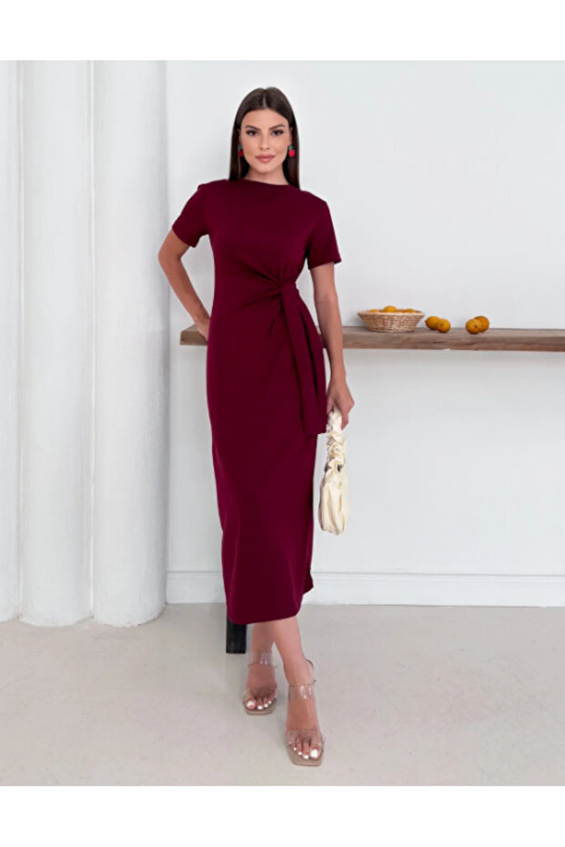 Women's Modal Fabric Side Tie Detail Dress