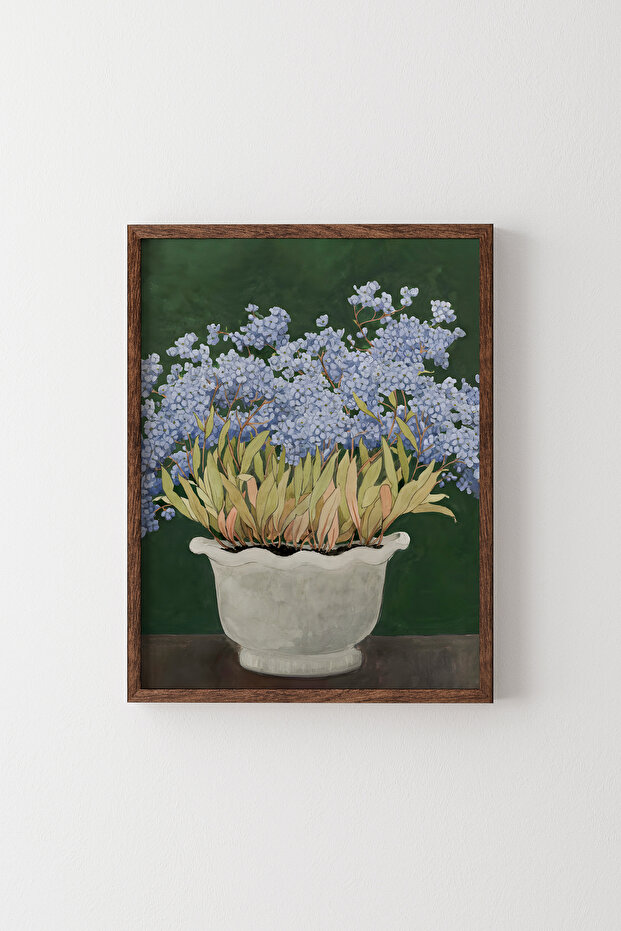 Beni Unutma Çiçeği - Ahşap Desenli Çerçeve - 1