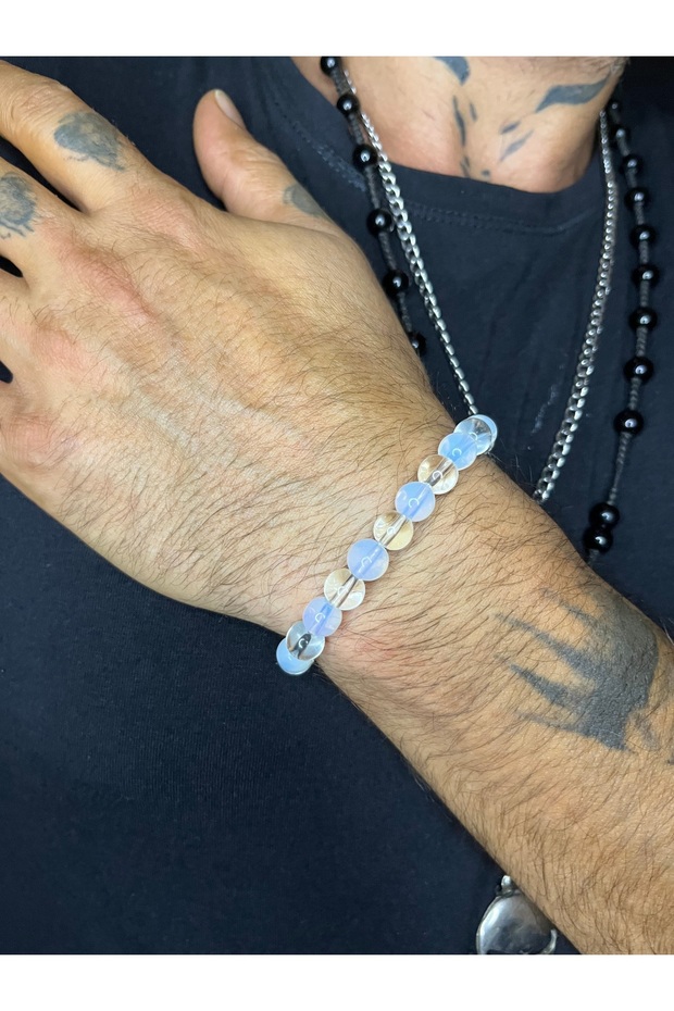 Virgo Double Color Glass Natural Stone Bracelet