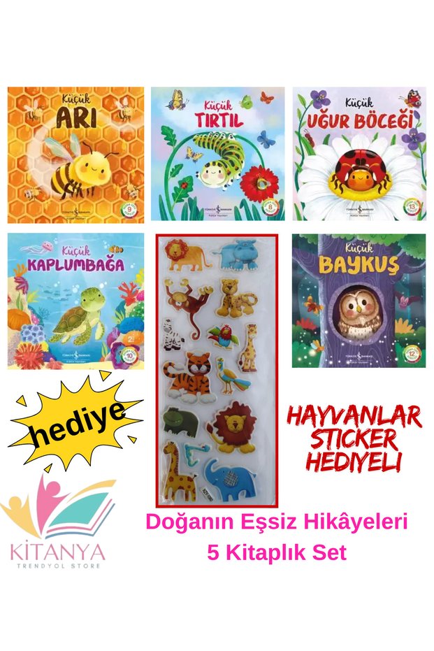 Nature's Unique Stories Set of 5 Books | Animal Sticker Gift