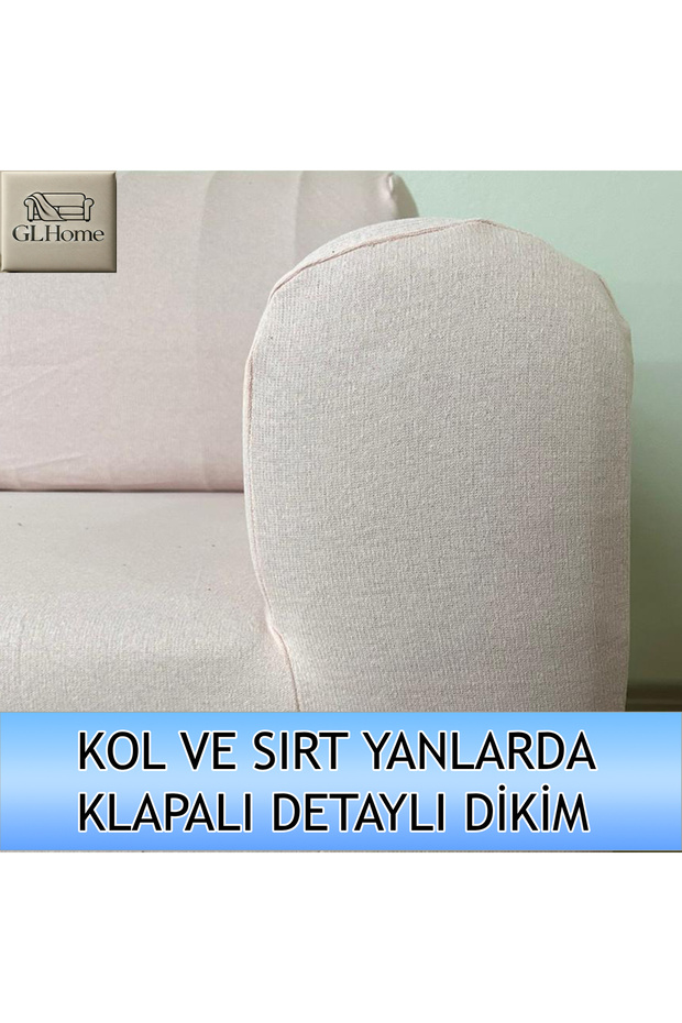 %100 PAMUK FRANSIZ KUMAŞ ÇİFT KİŞİLİK KOMPLE GİYDİRME 2'Lİ KANEPE, BOHEM, vb MODEL KOLTUK KILIFI - 3