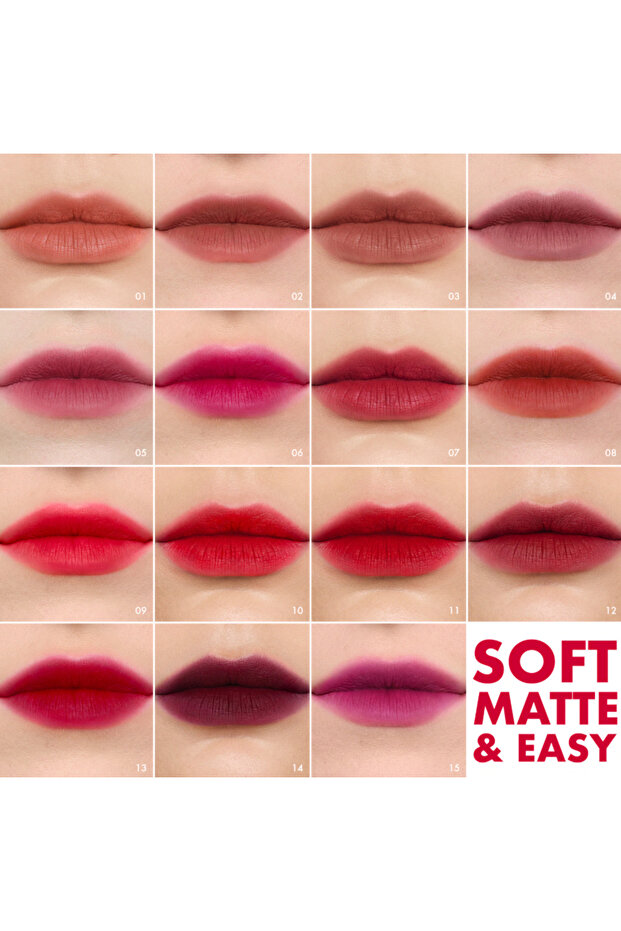Soft Matte & Easy - Mat Ruj, Ultra Hafif Mat Bitiriş, Seçkin Tonlar, Uzun Süre Kalıcı Renk (4.5ml) - 2