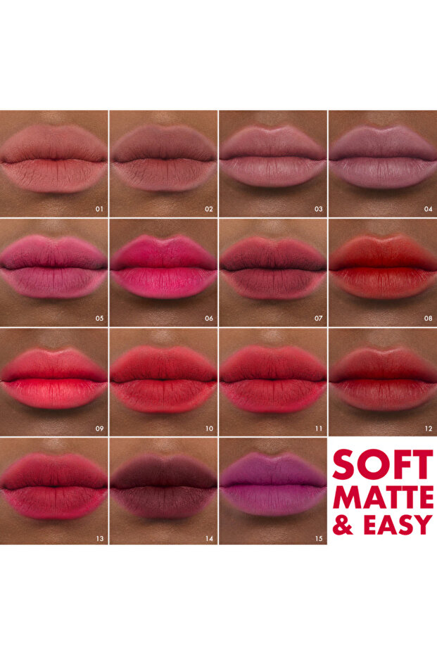 Soft Matte & Easy - Mat Ruj, Ultra Hafif Mat Bitiriş, Seçkin Tonlar, Uzun Süre Kalıcı Renk (4.5ml) - 4