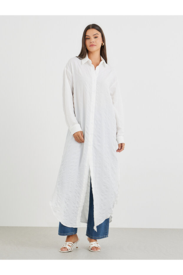 كيمونو ماكسي عادي بقصّة عادية وإغلاق بأزرار - 2