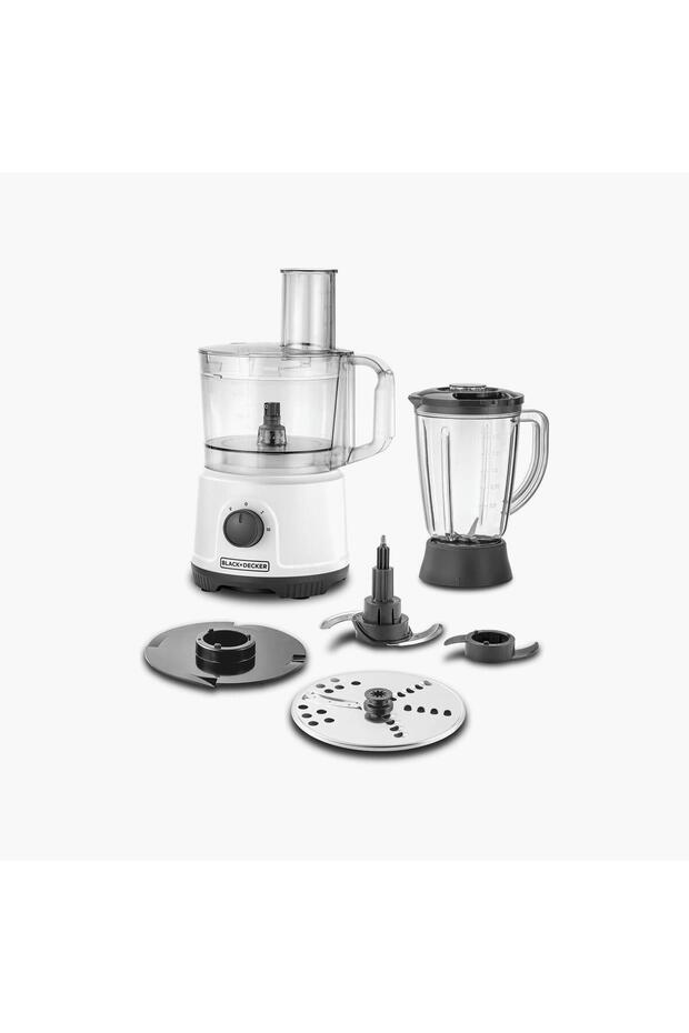 BLACK+DECKER 800W Multifunction 5-in-1 Food Processor, White - FX822-B5