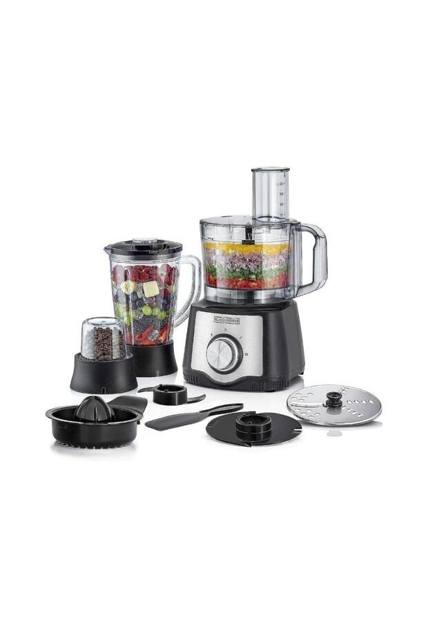 Black+Decker 600W 29 Function Food Processor with Blender, Grinder & Juicer Black