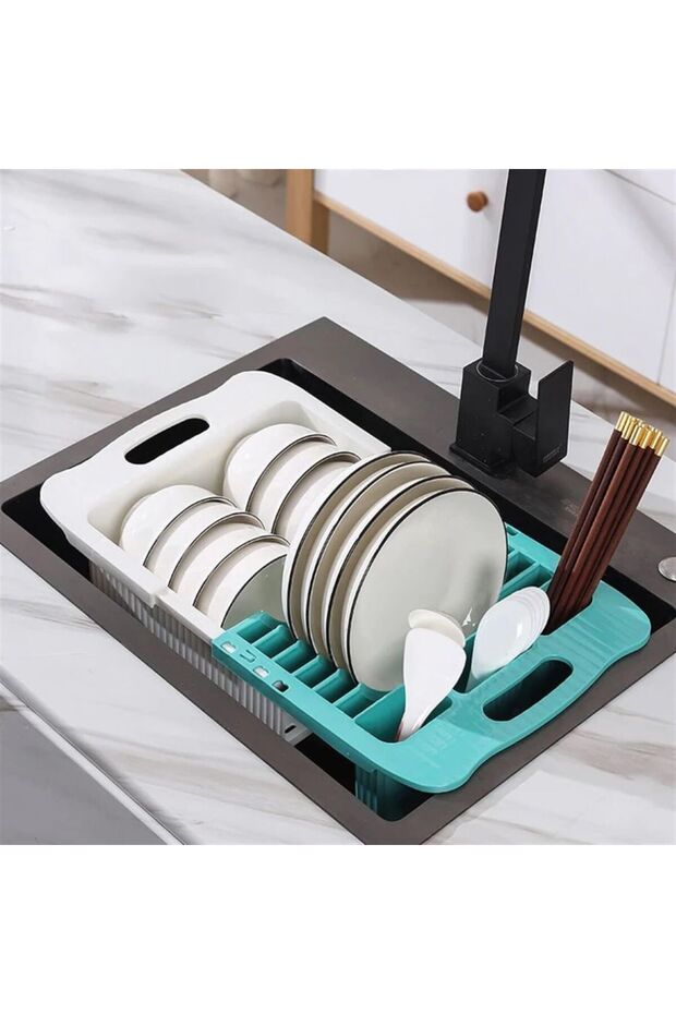 Retractable Dish Drying Rack, Dish Organizer, - 2