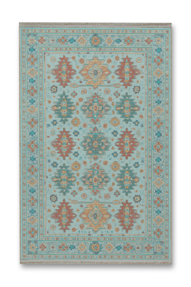 Mosso Antique Look Multicolored Patterned Woven Base Modern Decorative Carpet Mosso137