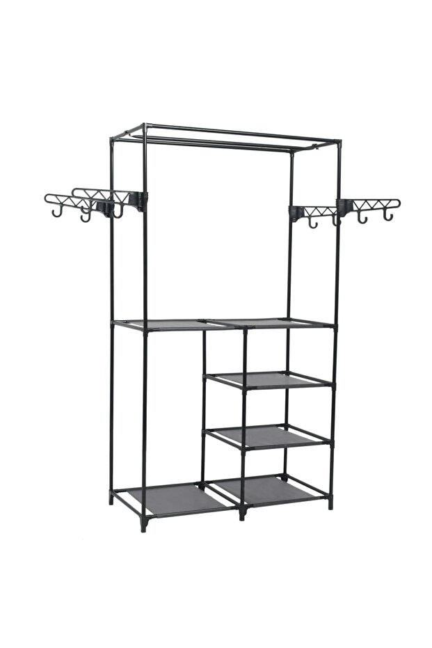 Clothes Rack Steel and Non-woven Fabric 87x44x158 cm Black