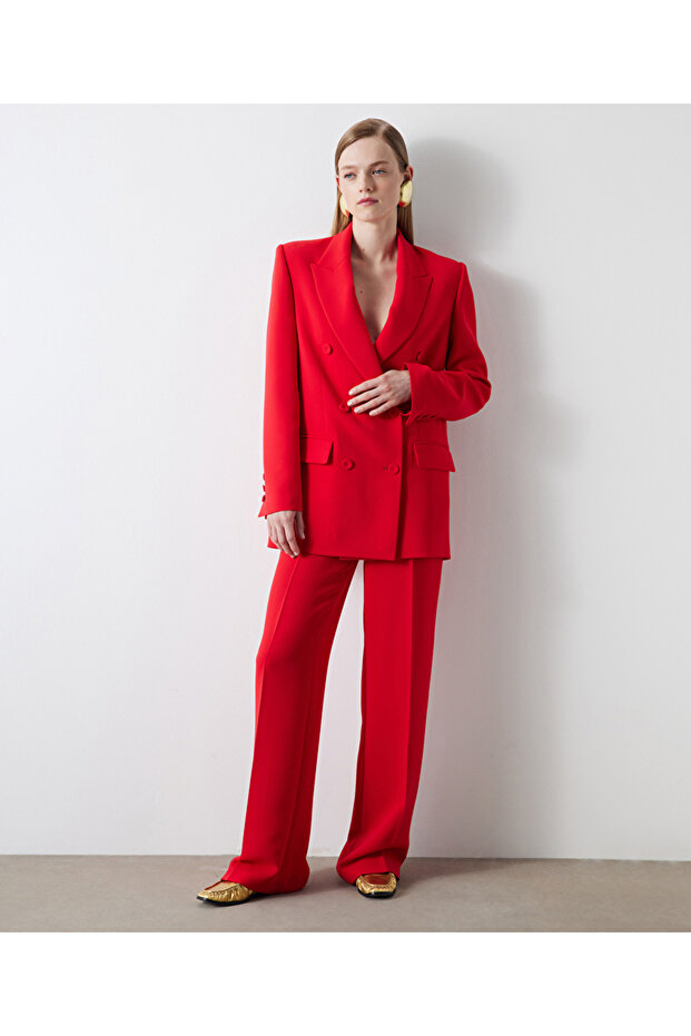 Double-breasted blazer with button accessories - 1