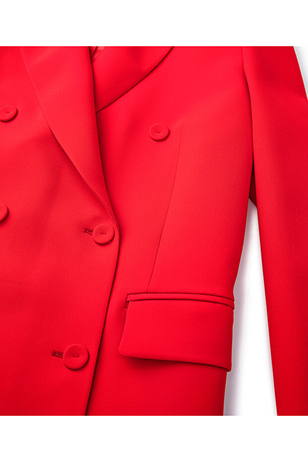 Double-breasted blazer with button accessories - 4