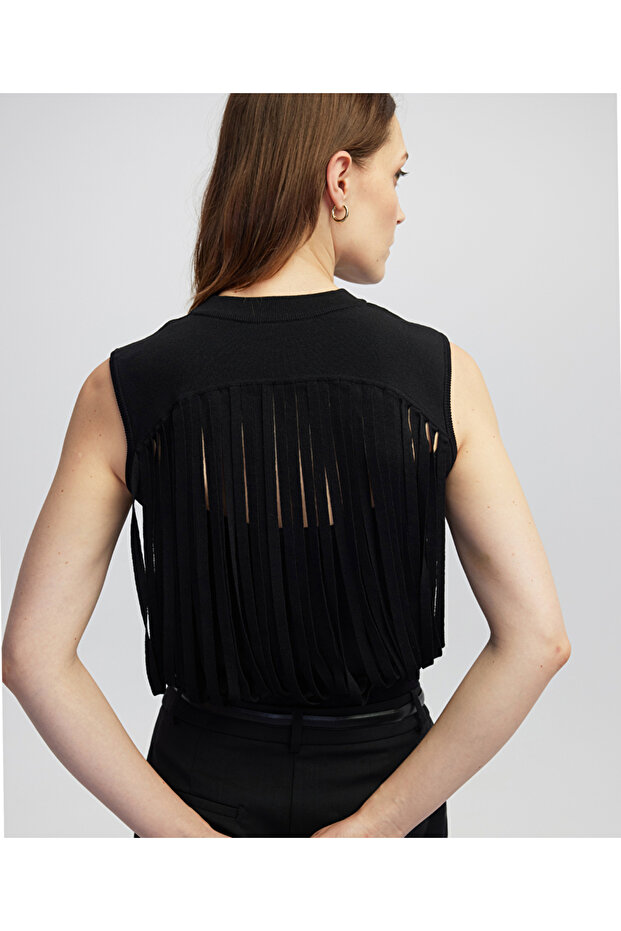 Triko şeritli süveter - 6