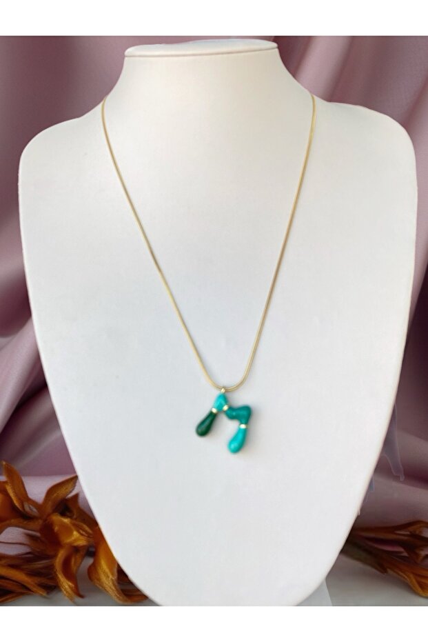 M harfli Çelik Kolye - 3