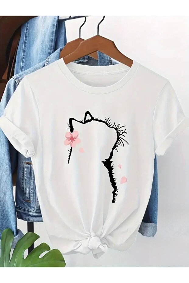 ΜΠΛΟΥΖΑ ΠΟΔΗΛΑΤΟΥ FLOWERED CAT OVERSIZE - 1