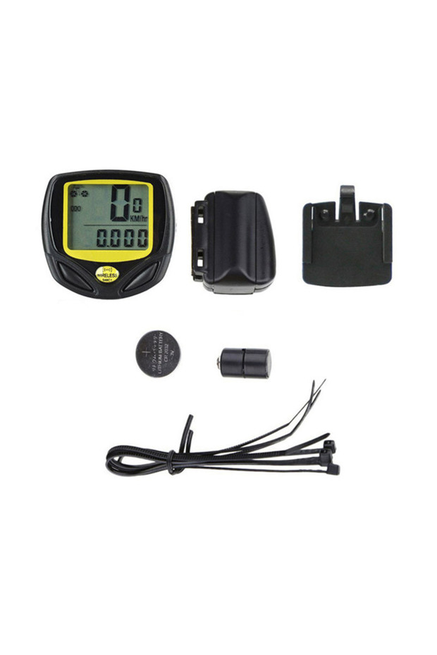 Wireless bicycle speedometer, 14 functions, black - 2