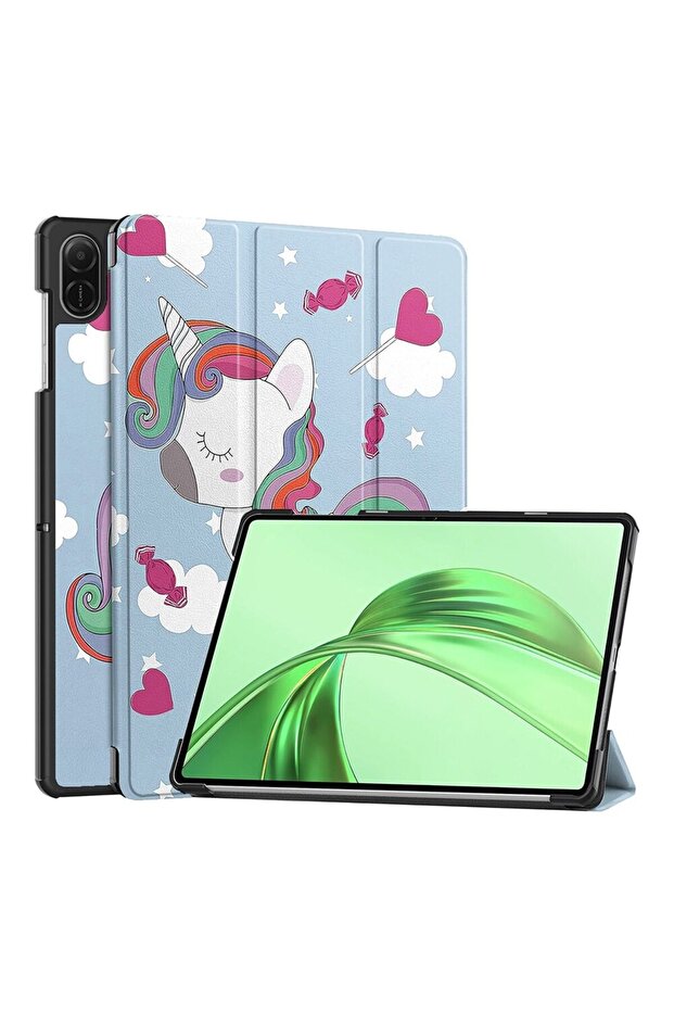 Case for Honor Pad X8a, Smart, Microfiber, Unicorn Design, Multicolor - 4