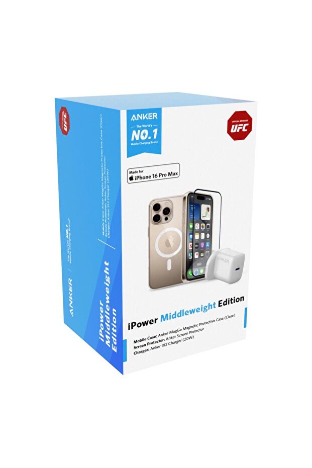 iPower Bundle Middle Weight Edition - iPhone 16 Pro (20W Charger + Screen Protector + Cover)