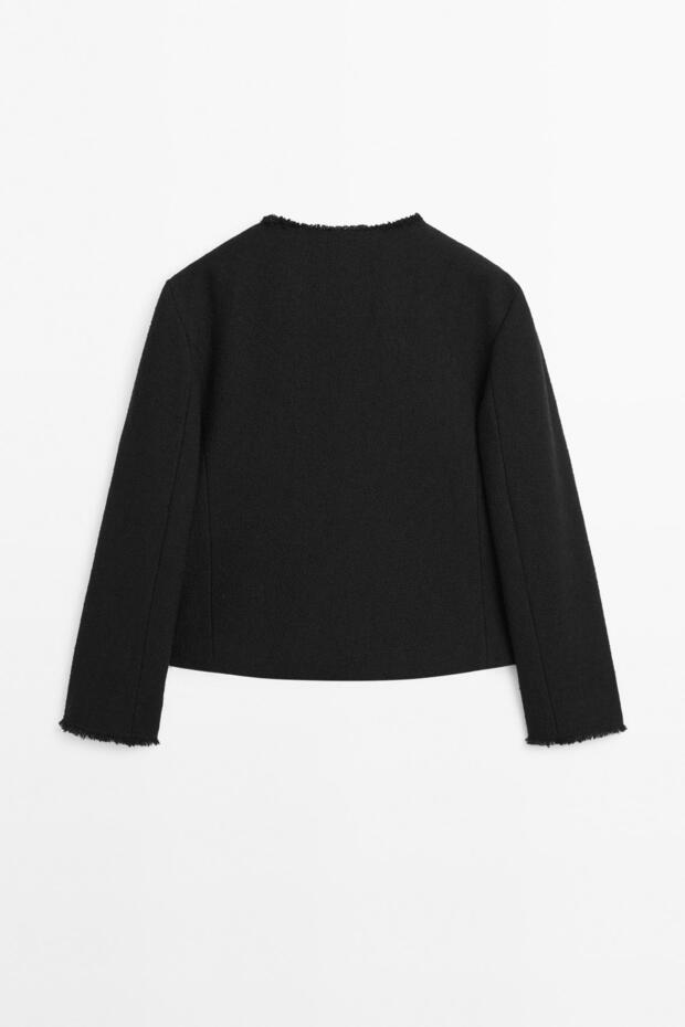 Düğmeli crop ceket - 8