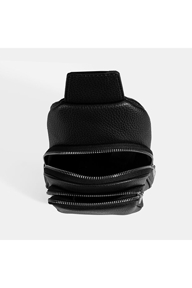 Erkek Siyah Çapraz Postacı Çantası - 5