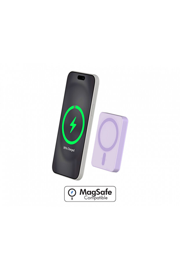 Magsafe 5000mAh Mini Magnet USB C 15W Power Bank Violet