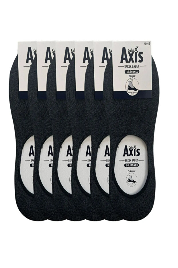 Pack of 6 Men's Cotton Silicone Smoked Ballet Socks 85% Cotton 12% Polyamid 3% Elestan
