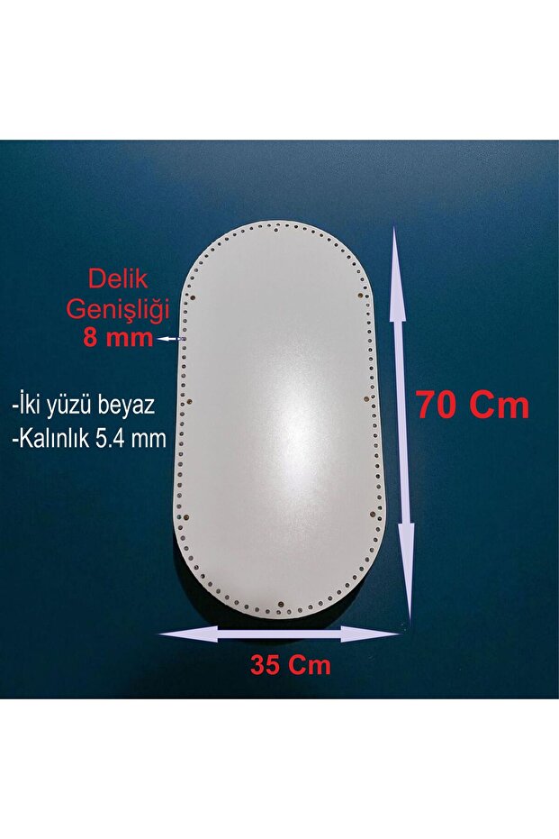 ASUDE HEDİYELİK Ahşap Puset Taban Plaka 5.4mm Mdf 70x35 Cm Çift Yüzü BeyazAltlık Tığ Taban Işi Sepet Tabanı