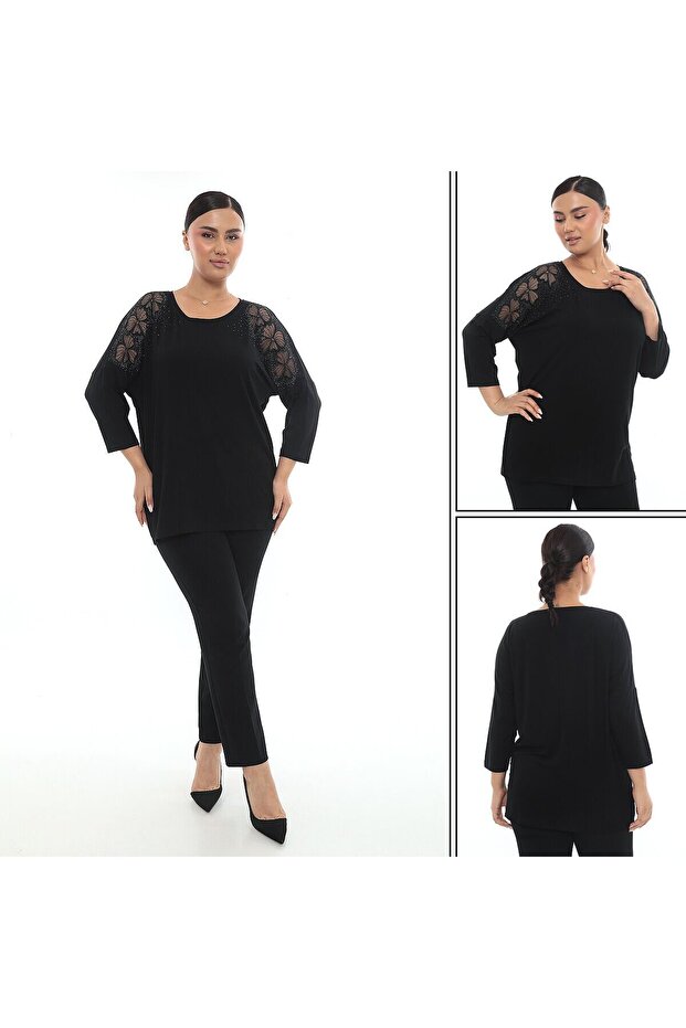 Nakışlı Taşlı Viskon - 4