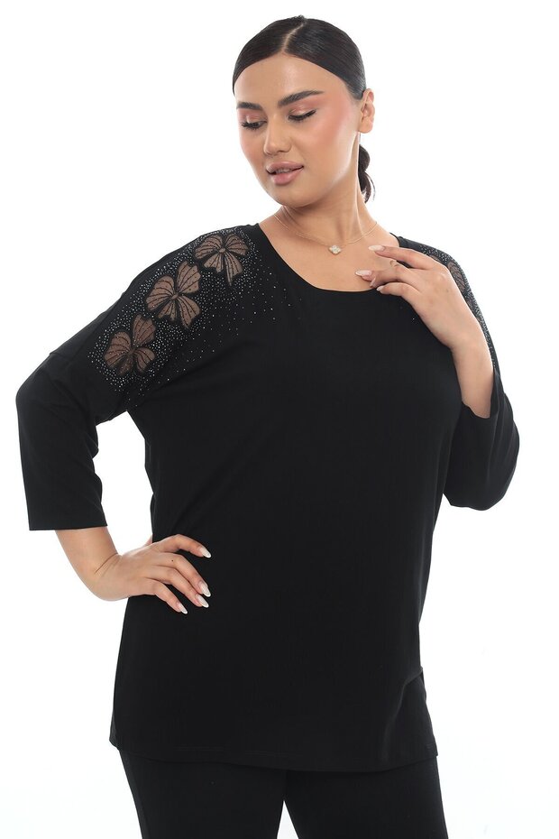 Nakışlı Taşlı Viskon - 3