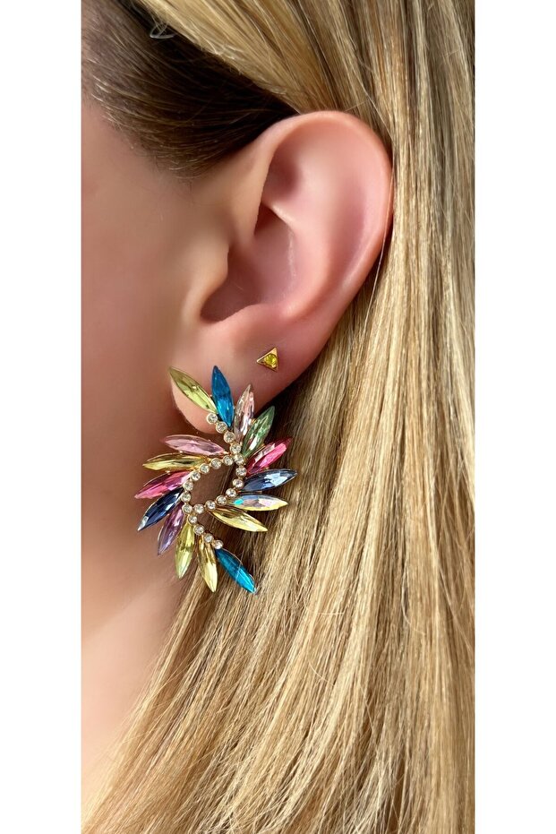 Diva Charm Stylish French Inspired Spiral Flower Earrings
