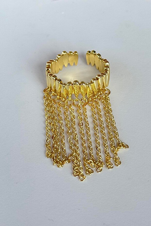 خاتم ذهبي اللون قابل للتعديل - 2