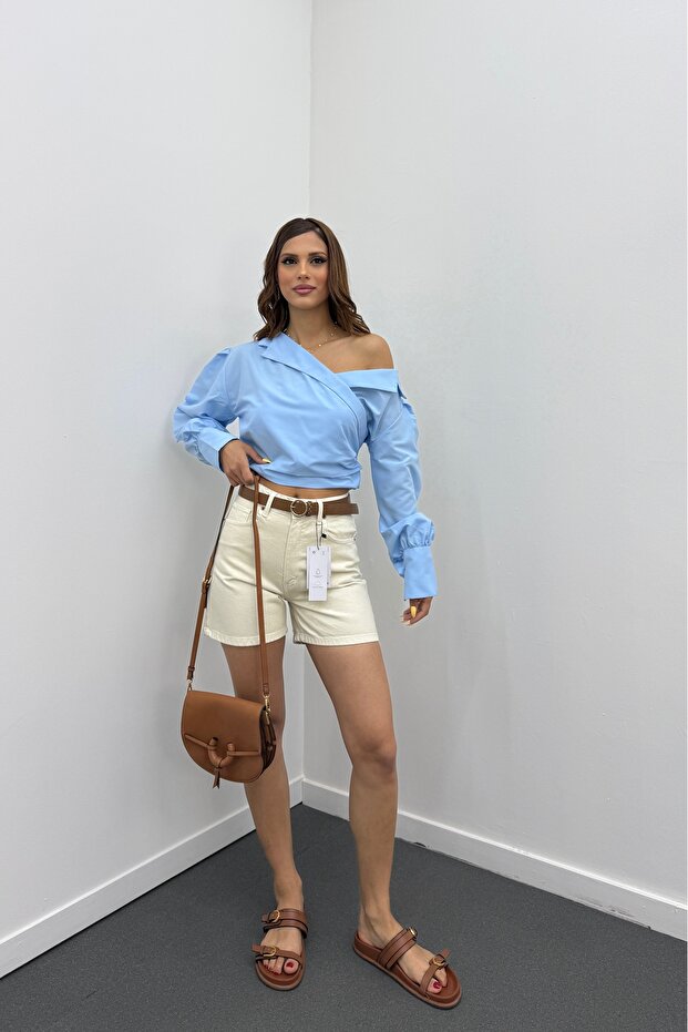 Samira Yüksek Bel Kot Şort - 1