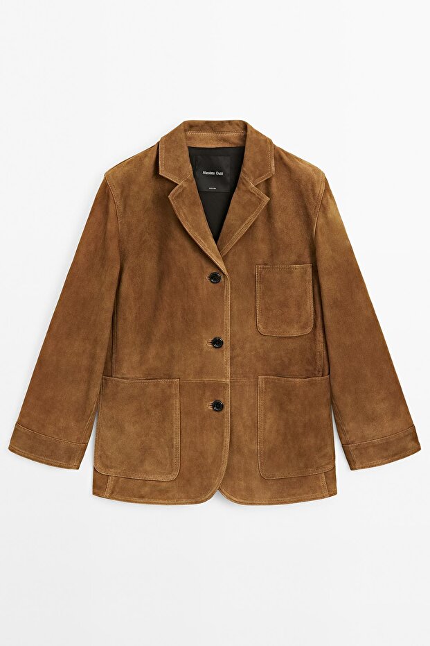 Cepli süet deri blazer - 5