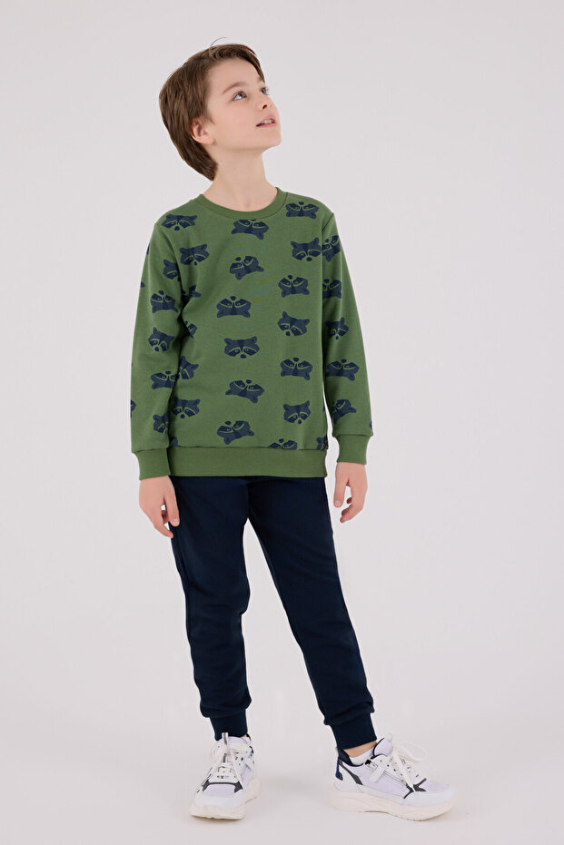 طقم رياضي للأولاد باللون الأخضر - 3