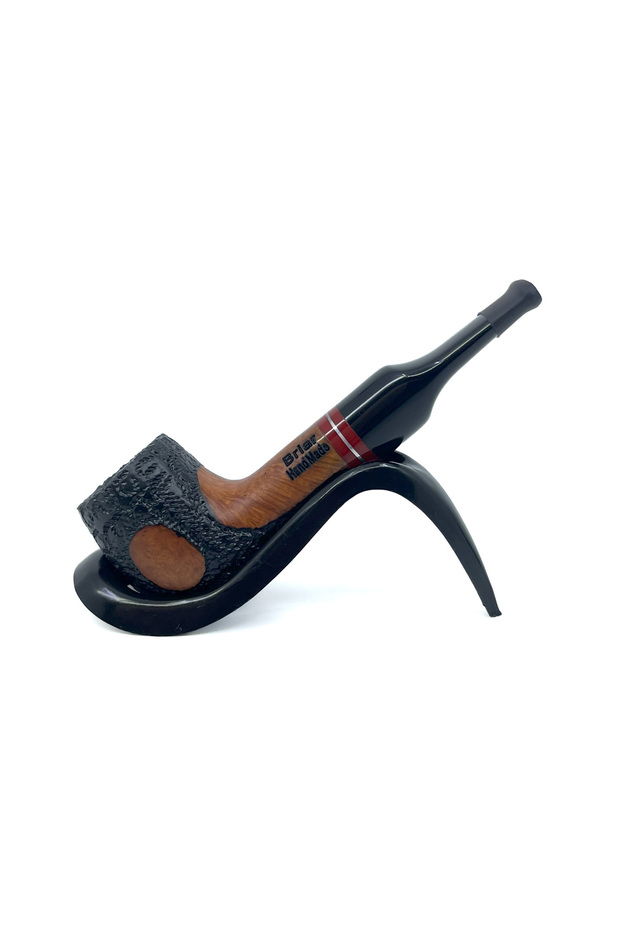 İşlemeli El Yapımı Gül Kökü (Briar) Mini Pipo 9mm Filtreli - Model No: 3 - 1